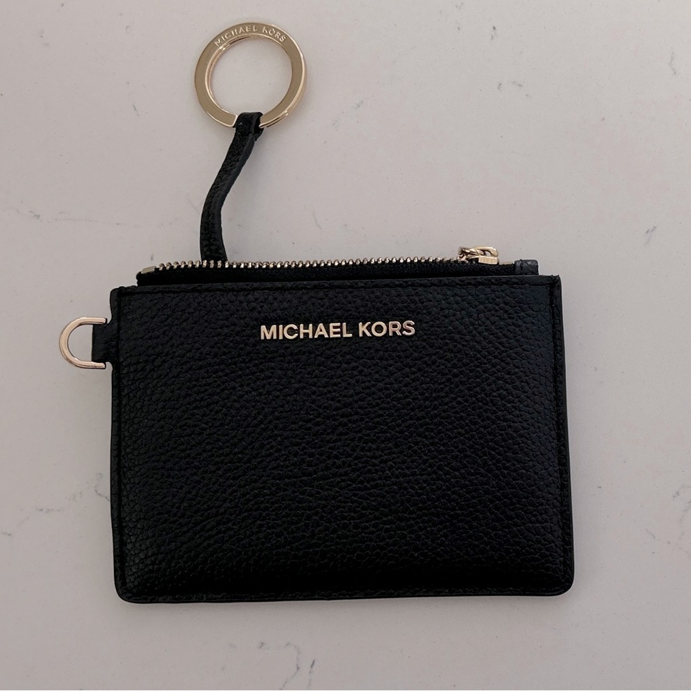 Michael Kors Small Top Zip Wallet with Keychain and ID Holder